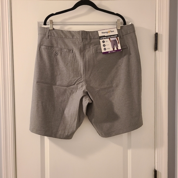 Hang Ten Gray Hybrid 4 Way Stretch Shorts 10" Inseam Size 40 NWT - Picture 4 of 9